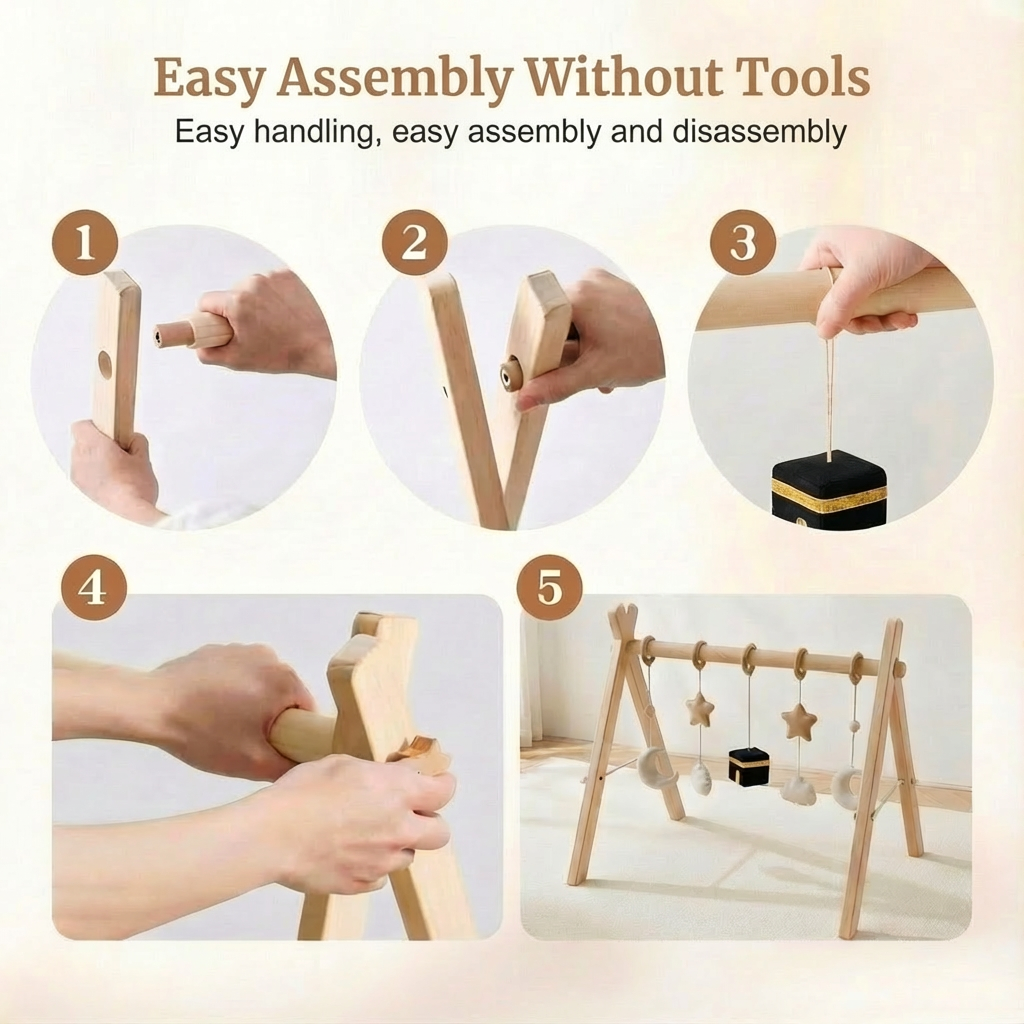 Wooden play arch, easy assembly without tools