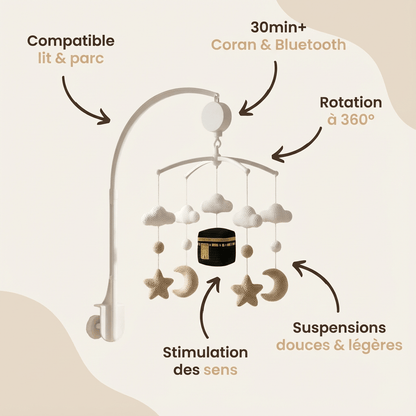 Mobile coranique bébé kaaba pour berceau - My Little Deen